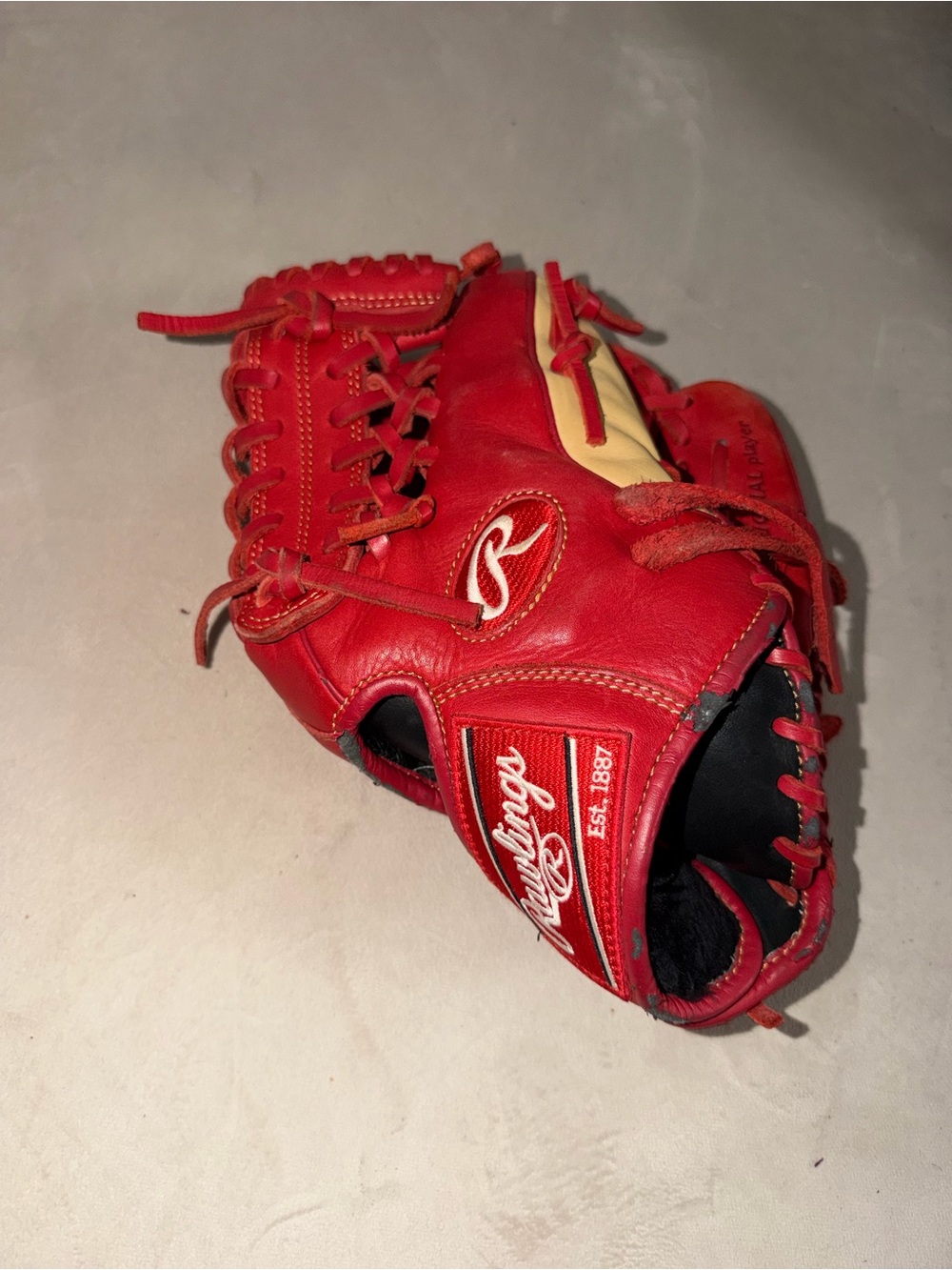 Rawlings Red and Cream Baseball Glove